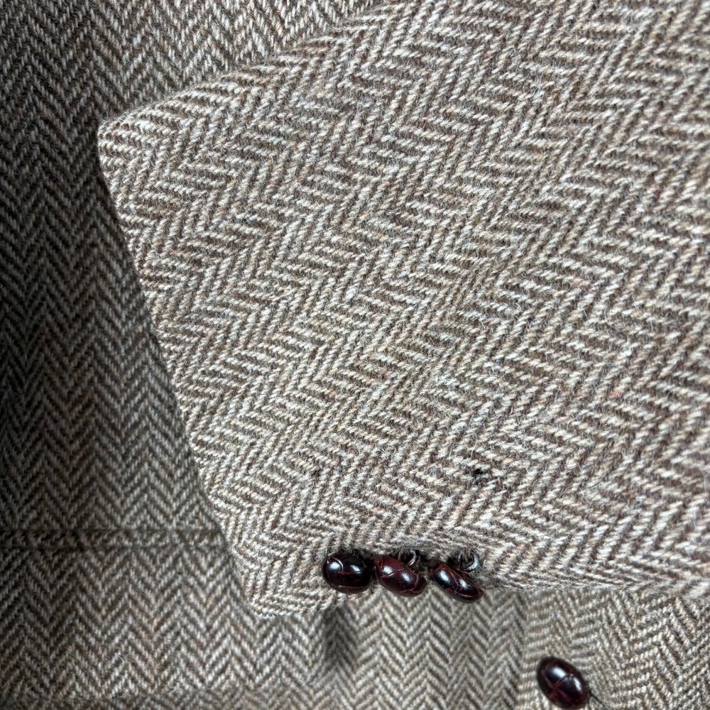 Harris Tweed 100% Scottish Wool Blazer Herringbone Heritage Tailored Old Money - Picture 9 of 16